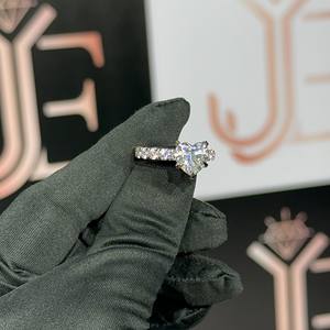 Bague Cœur Amour Éternel en Argent Sterling 925 Original, Bijoux Moissanite Solide, Bagues de Fiançailles pour Femmes à Prix de Gros - Product Image 1