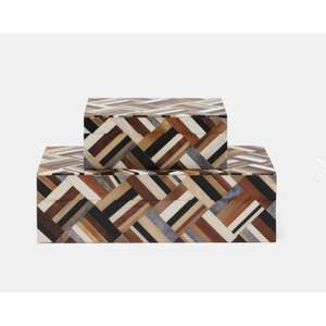 Boîte de rangement en bois élégante et artisanale avec incrustation de résine pour une utilisation décorative à la maison - Product Image 2