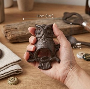Abridor de Botellas de Pared con Diseño de Búho Vintage, Abridor de Cerveza de Hierro Fundido, Accesorios Rústicos para Bar, Decoración del Hogar, Regalo - Product Image 2