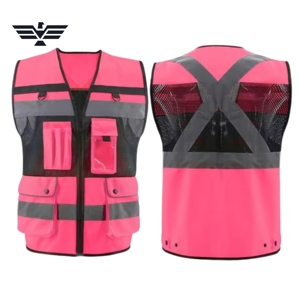 Vêtements de travail haute visibilité pour hommes sur mesure, grande taille, polyester, impression sérigraphique - Product Image 4