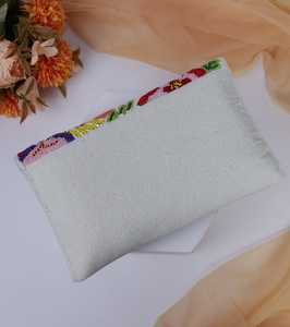 Bolso Rectangular Bordado con Cuentas y Flores, Hecho a Mano, con Correa Blanca para Fiestas - Product Image 2