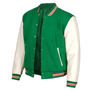 <b>Men</b> varsity <b>jacket</b> Shoulder Cotton breathable fabric long sleeve design stand collar button custom logo printing varsity <b>jacket</b> - Product Image 1