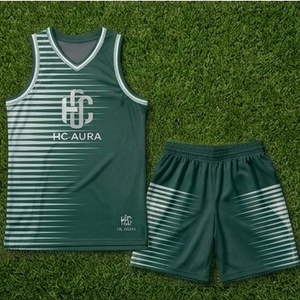 <b>Top</b> Trend Unisex Basketball Uniform Set <b>White</b> Green Sublimated V-Neck Sleeveless Moisture Wicking Athletic Fit Custom Logo - Product Image 3