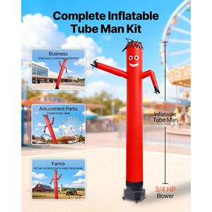 10 ft Tall Wacky Waving Wind Flying <b>Inflatable</b> Dancing Tube Guy 3/4 HP IPX3 Waterproof Advertising <b>Inflatables</b> 10 ft <b>Inflatable</b> - Product Image 2