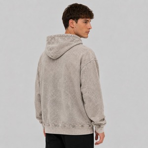 Sweat à capuche en molleton pour homme de haute qualité, avec logo personnalisé imprimé, effet délavé, 100% coton, respirant, écologique, séchage rapide - Product Image 3