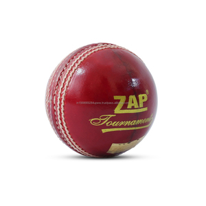 Pelota de Cricket de Cuero Blanco ZAP Tournament de Calidad Superior con Acabado Encerado Único, Cosida a Mano, Duradera, 5 1/2 oz, Fabricante Indio - Product Image 1