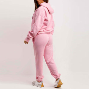 Conjunto Deportivo de Primavera para Mujer, de Alta Calidad, Personalizado, de Forro Polar, Nuevo Diseño, Estilo Urbano, para Gimnasio, Tallas Grandes, Informal, de Dos Piezas, con Sudadera con Capucha - Product Image 4