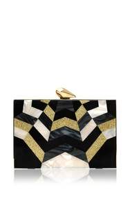 Pochette de soirée en pierre et résine de haute qualité avec chaîne en laiton, design brodé unique et raffiné, artisanat en résine - Product Image 4