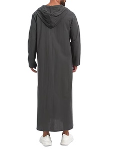 Men's Traditional Korean Hooded Robe Viscose Spring Summer Casual Polka Dot Long Sleeve Super Loose Fit - Product Image 2