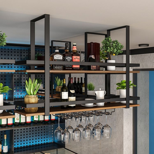 Porte-bouteilles mural personnalisable en métal – Étagères en fer, aluminium et acier inoxydable pour l'affichage de whisky et de vin lors de fêtes - Product Image 5