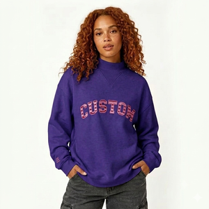 Sudadera Oversize de Lujo para Mujer con Cuello Alto, Inspirada en Streetwear, Manga Larga, Proveedor de Marca Privada - Product Image 1