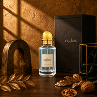 Flacon de parfum cylindrique en stock d'usine, 100 ml, vide, pouvant être pulvérisé avec un logo sérigraphié en couleur