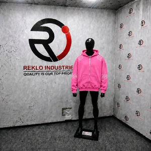 Sudadera con capucha 100% algodón suave rosa con pedrería, con cremallera, oversize, informal, de forro polar, unisex, para otoño, de corte regular, ropa, prendas de vestir, ropa exterior - Product Image 3