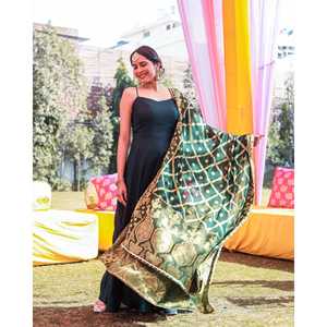 Ensemble Salwar Kameez vert en georgette pure taille XS pour mariage Inde Pakistan - Product Image 2