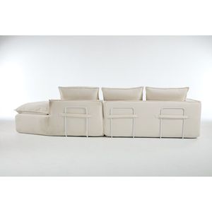 Divano moderno e minimalista, divano componibile componibile bianco e modulare, con sedili profondi, Chaise rivolta verso destra per soggiorno - Product Image 6