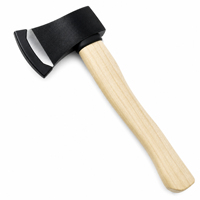 Hache à bois à double lame forgée à la main de qualité industrielle avec lame en acier inoxydable et manche en bois naturel pour fendre du bois de chauffage en extérieur