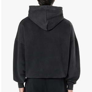 Ensemble survêtement personnalisé pour homme : sweat à capuche et pantalon de survêtement, coupe ample, coupe courte, double fermeture éclair, en coton épais et lourd, nouveauté - Product Image 4