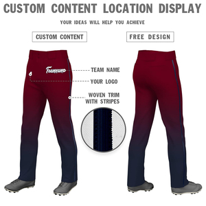 Pantalons de baseball personnalisés pour jeunes, combinaison rouge et noir, vêtements de sport, longueur intégrale, pantalons de baseball pour équipe adulte - Product Image 5