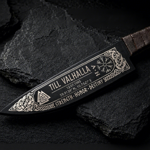 Cuchillo de Caza Vikingo Medieval de Venta Caliente, Forjado a Mano con Mango Envuelto en Cuero para Camping, Grado DIY, OEM Personalizable - Product Image 4