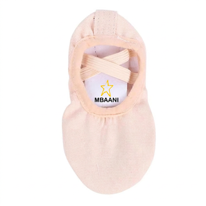 MBAANI – chaussures de ballet souples, tige en toile, semelle en caoutchouc, chaussures de danse plates unisexes, pantoufles de ballet roses, en cuir véritable - Product Image 4