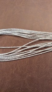 Natural <b>Snow</b> White Faceted Rondelle Diamond Beads Premium Quality 1.5-2.5mm 15 Inch Length for Jewelry Making Bulk Wholesale - Product Image 2