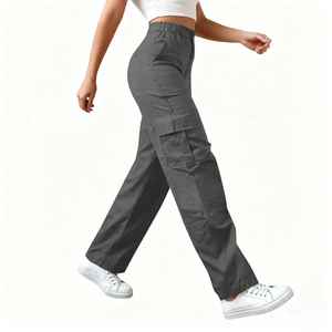 <b>Women</b> <b>Cargo</b> <b>Pants</b> Loose Fit Drawstring Jogger <b>Pants</b> <b>Straight</b> <b>Leg</b> High Waist Big Pocket Casual Streetwear Trousers High Quality - Product Image 3