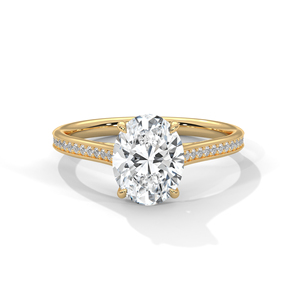 แหวนเพชรทองคำ 14K เพชรเพาะเลี้ยงในห้องปฏิบัติการ แหวนทองคำแท้ 18K สำหรับผู้หญิง สไตล์คลาสสิก รับรองโดย IGI แหวนหมั้น แหวนวันครบรอบ - Product Image 2