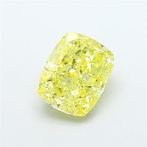 Elegante pieza de joyería fina de lujo, diamante cultivado en laboratorio de color amarillo vivo certificado, corte cojín, piedra preciosa suelta con brillo radiante. - Product Image 6