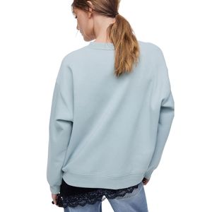 Sweat-shirt oversize pour femme, col rond, pull à manches longues en polaire avec poignets et ourlet côtelés, coupe décontractée pour un look décontracté - Product Image 2