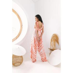 Womens Pink Plaid 100% Cotton Eco-Friendly Wide Leg Jumpsuit Sleeveless V-Neck Boho Maxi Romper Summer Beach <b>Dress</b> - Product Image 6