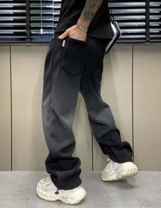 Washed Vintage Baggy Pants Men Sport Casual Straight Sweatpants Male Elastic waist Y2k Wide leg Oversize <b>Trousers</b> - Product Image 5