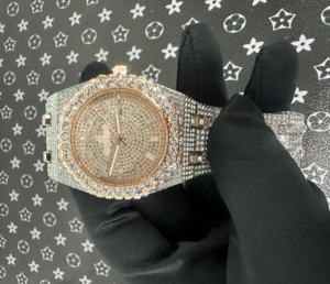 Reloj de Lujo de Alta Calidad con Moissanita VVS Personalizado, Estilo Hip-Hop con Diamantes, Oro Rosa, Automático y Mecánico - Product Image 2