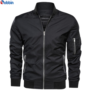 Man Winter Bomber <b>Wind</b> <b>Breaker</b> Jacket With Zip Pockets Work Wear Waterproof Thick Coats Stand Collar Style Slim Fit Polyester - Product Image 2