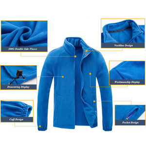 เสื้อแจ็คเก็ตกันน้ำสำหรับผู้ชายแบบขายส่ง ปักลายได้ตามสั่ง ซิปแบบรูดขึ้นลง เสื้อแจ็คเก็ตขนแกะคุณภาพสูง เสื้อแจ็คเก็ตกันลมขนแกะ - Product Image 2
