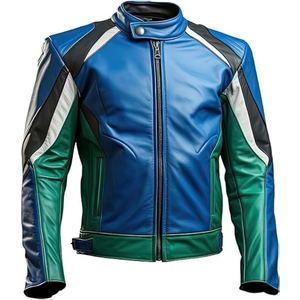 Veste en cuir PU pour motard, style moto, finition premium, mode décontractée, vêtement d'extérieur streetwear. - Product Image 1