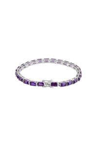 Amethyst and Cz <b>Bracelet</b> in 92.5 Sterling Silver KLSB-20417 - Product Image 3