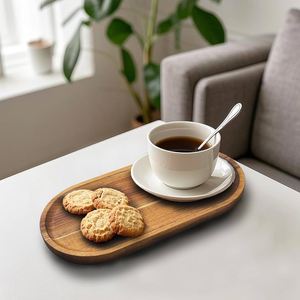 Oval Wooden Serving Tray Handmade Minimalist Solid Design Plate Dishes & Plates - Product Image 2
