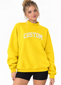 Oversized <b>Mock</b> Neck Casual Sweatshirt Women's Relaxed Pullover Top Comfortable Long Sleeve Fit Loose Autumn Style - Product Image 3