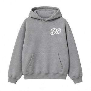 Sweat à capuche gris premium pour homme et femme, en molleton de coton doux, pull décontracté, streetwear - Product Image 1