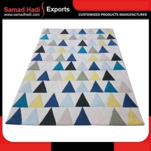 พรมขนสัตว์แบบทำมือทันสมัยผ้าคอตตอนปักทอมือช่างฝีมือ - Product Image 6
