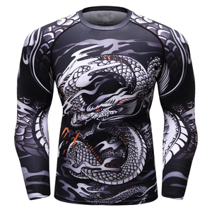 เสื้อรัดรูปพิมพ์ลายระบายอากาศรุ่นใหม่มาแรงสำหรับผู้ชาย ผ้าสแปนเด็กซ์/โพลีเอสเตอร์ รับสกรีนโลโก้ สำหรับออกกำลังกาย ฟิตเนส วิ่ง - Product Image 1