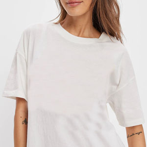 Camiseta transpirable de alta calidad para mujer, con bordado personalizado, impresión de logotipo, algodón, informal, tejida, de alta calidad, con gráfico simple. - Product Image 6