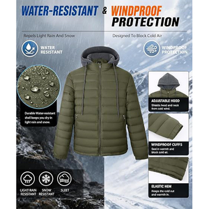 Womens Hooded Puffer Coat With Diamond Quilted Design And Secure Zip Front Closure - Product Image 4