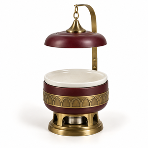 Beautifully Crafted With A Smooth White Body <b>Brushed</b> Gold Metal Band And Matching Gold Base For A Refined Tabletop Appearance - Product Image 6