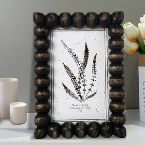 Cadre photo rectangulaire en bois fait main, orné de sculptures, pour table, cadre photo décoratif horizontal - Product Image 3