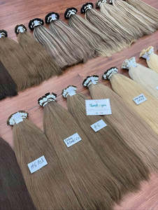 Extensiones de cabello humano vietnamita virgen con punta plana de queratina, cutícula alineada, doble trama, alta calidad, ondulado natural. - Product Image 3