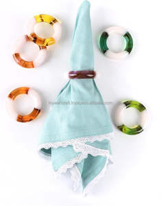 Anillos de Servilleta de Resina con Cuentas Curvas Hechos a Mano, Decoraciones de Servilleta con Pedrería para Mesa, para Restaurantes y Fiestas - Product Image 1