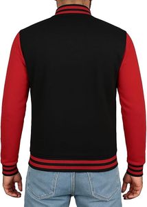 Blouson universitaire personnalisé avec logo 2026, en laine respirante, pour homme, style baseball, coupe oversize, streetwear, hiver, moto, motard - Product Image 2
