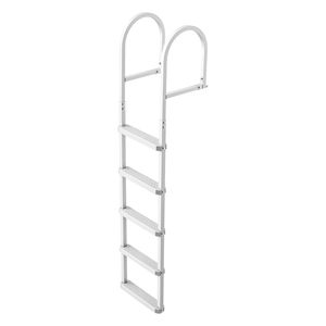 Scaletta da bagno per pontone rimovibile in lega di alluminio a 5 gradini con gradini larghi antiscivolo in PP, capacità di carico 500 libbre - Product Image 1