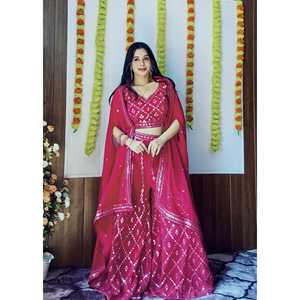 Indo Western Party Wear avec miroir en aluminium et fil pour les événements indiens et pakistanais - Product Image 5